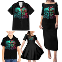 Don't Try To Figure Me Out Skull Family Matching Puletasi Dress and Hawaiian Shirt - Wonder Print Shop