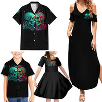 Don't Try To Figure Me Out Skull Family Matching Summer Maxi Dress and Hawaiian Shirt - Wonder Print Shop