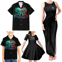 Don't Try To Figure Me Out Skull Family Matching Tank Maxi Dress and Hawaiian Shirt - Wonder Print Shop