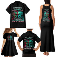 Don't Try To Figure Me Out Skull Family Matching Tank Maxi Dress and Hawaiian Shirt - Wonder Print Shop