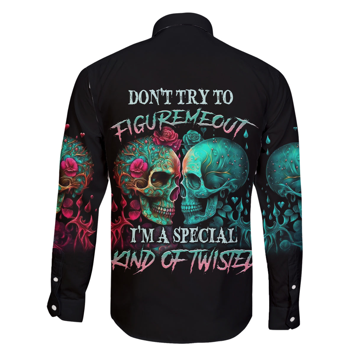 Don't Try To Figure Me Out Skull Family Matching Tank Maxi Dress and Hawaiian Shirt - Wonder Print Shop