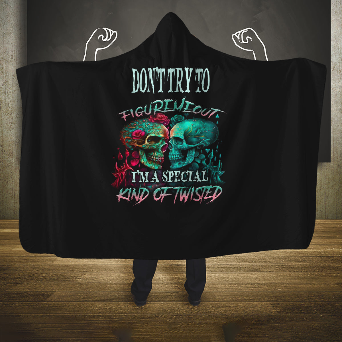 dont-try-to-figure-me-out-skull-hooded-blanket