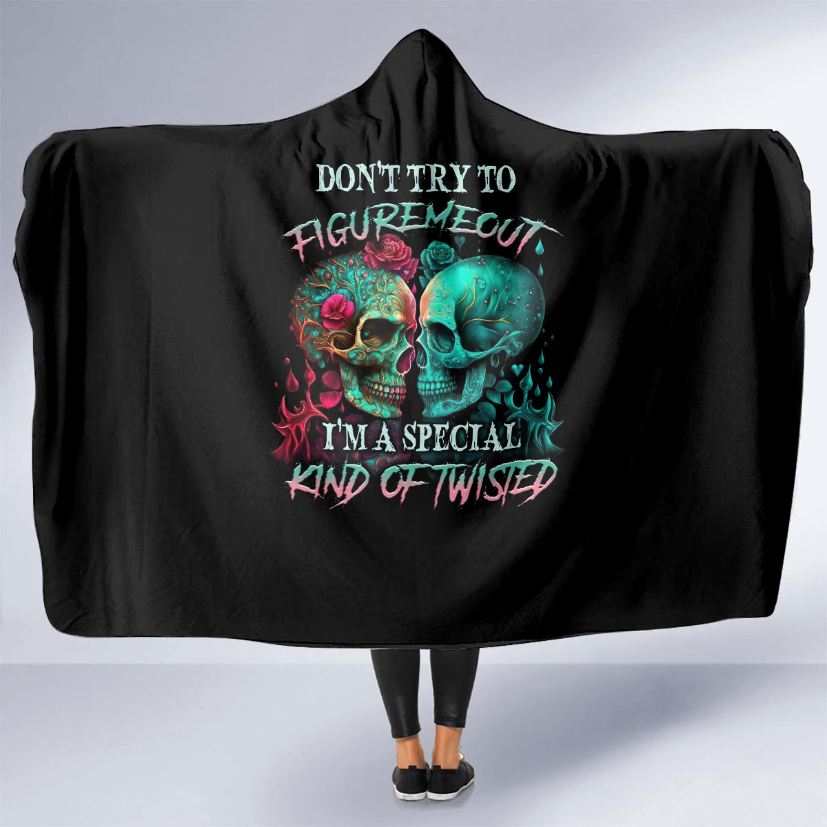 dont-try-to-figure-me-out-skull-hooded-blanket