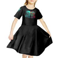 Don't Try To Figure Me Out Skull Kid Short Sleeve Dress - Wonder Print Shop