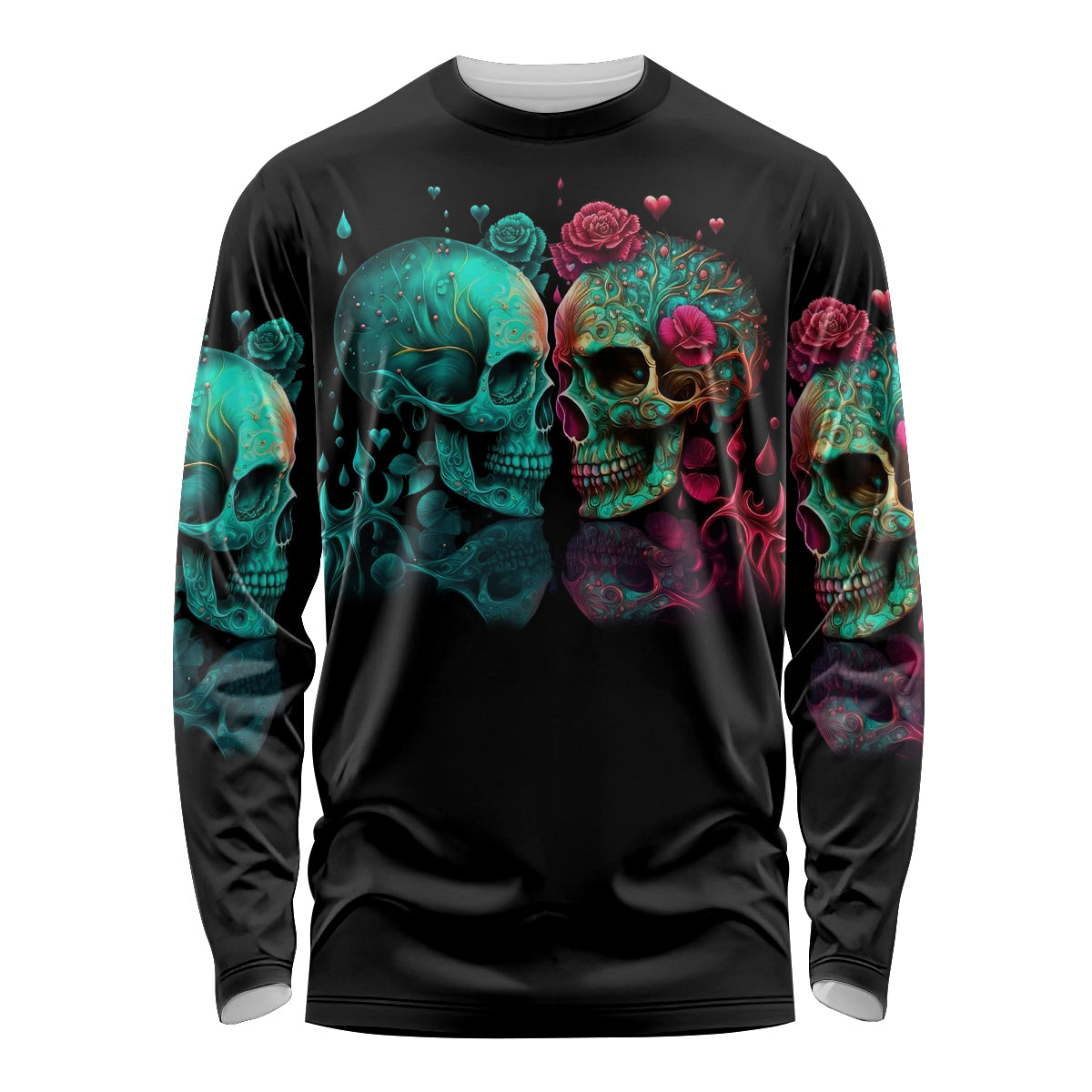 Don't Try To Figure Me Out Skull Long Sleeve Shirt - Wonder Print Shop