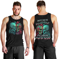 Don't Try To Figure Me Out Skull Men Tank Top - Wonder Print Shop