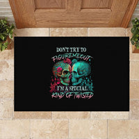 Don't Try To Figure Me Out Skull Rubber Doormat - Wonder Print Shop