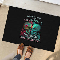 Don't Try To Figure Me Out Skull Rubber Doormat - Wonder Print Shop