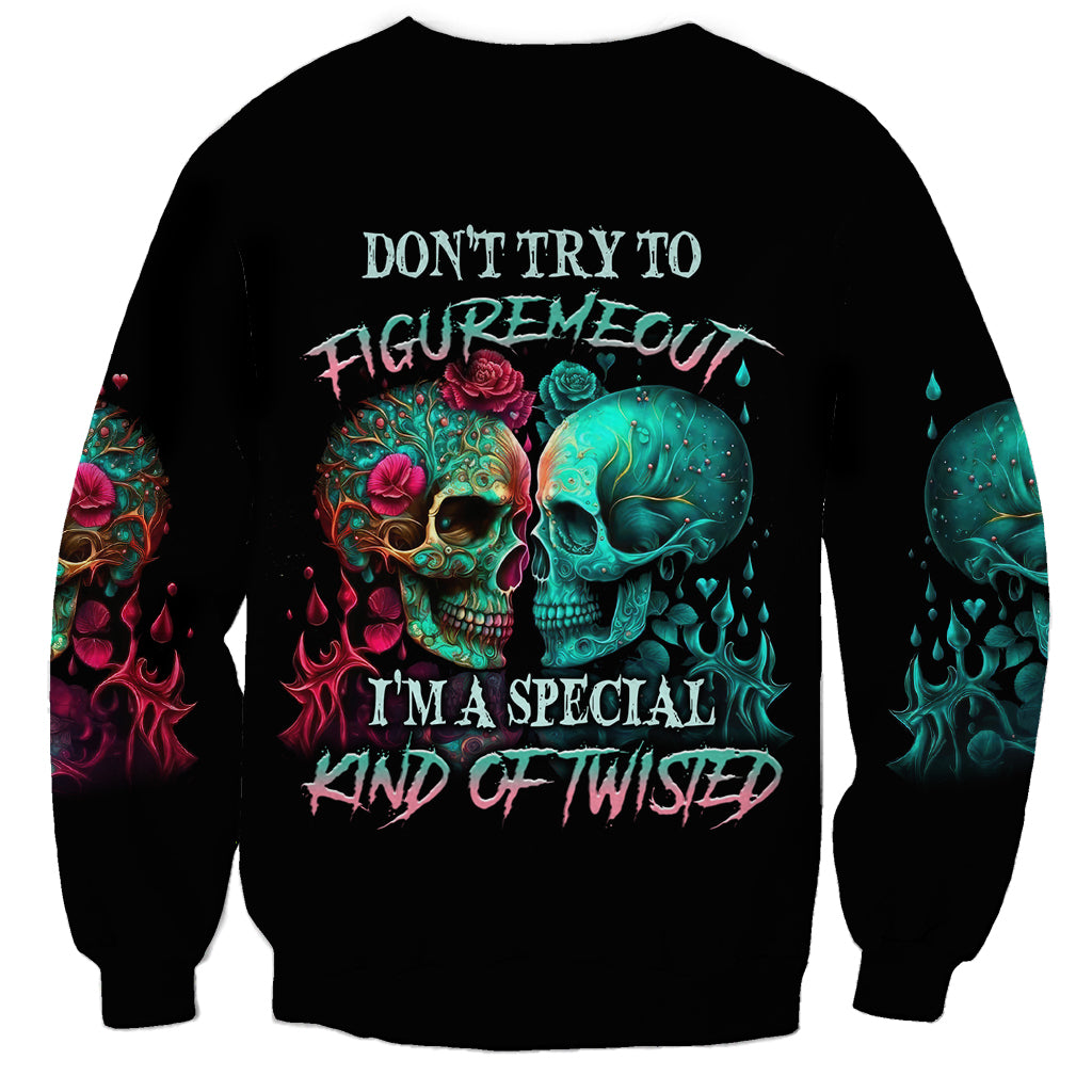 Don't Try To Figure Me Out Skull Sweatshirt - Wonder Print Shop