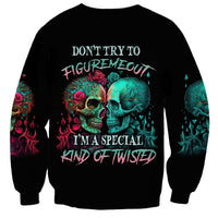 Don't Try To Figure Me Out Skull Sweatshirt - Wonder Print Shop