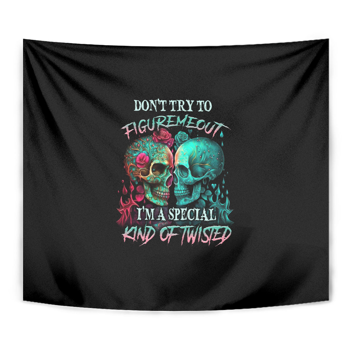 Don't Try To Figure Me Out Skull Tapestry - Wonder Print Shop