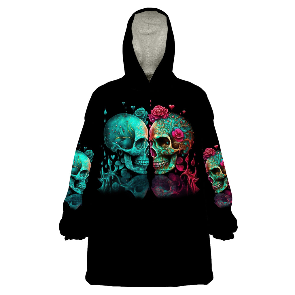 Don't Try To Figure Me Out Skull Wearable Blanket Hoodie - Wonder Print Shop