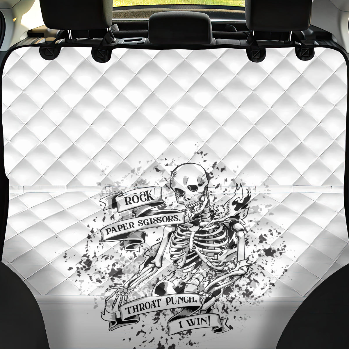 Rock Paper, Sgissors Throat Pungh I Win Back Car Seat Cover - Wonder Print Shop