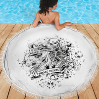 Rock Paper, Sgissors Throat Pungh I Win Beach Blanket - Wonder Print Shop
