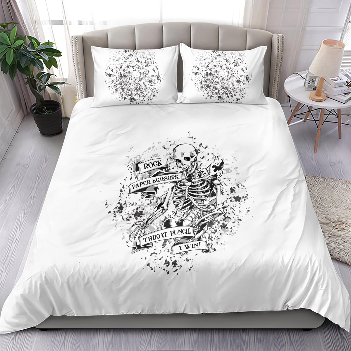 Rock Paper, Sgissors Throat Pungh I Win Bedding Set - Wonder Print Shop