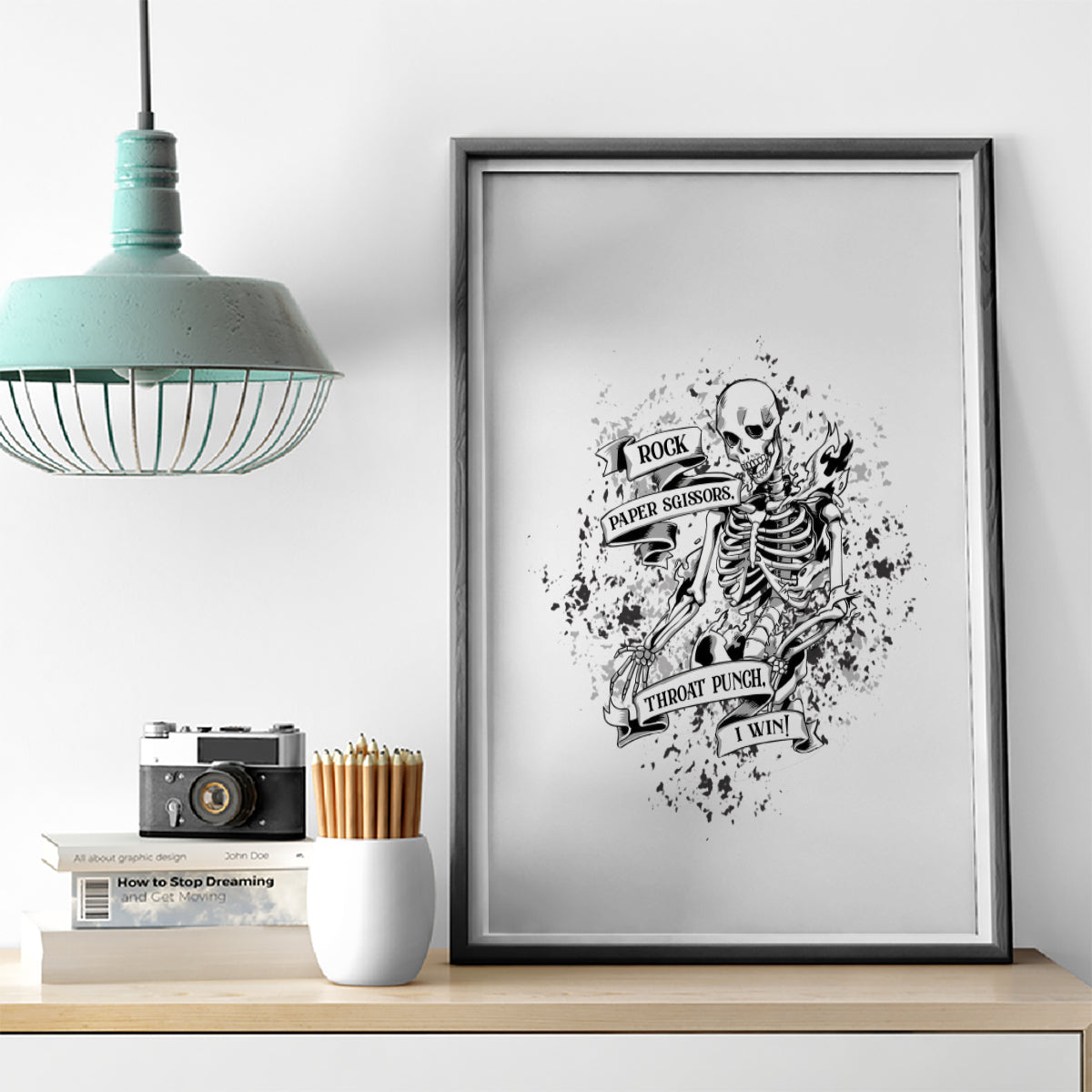 Rock Paper, Sgissors Throat Pungh I Win Canvas Wall Art - Wonder Print Shop