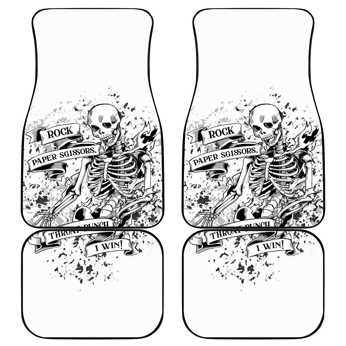 Rock Paper, Sgissors Throat Pungh I Win Car Mats - Wonder Print Shop