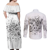 Rock Paper, Sgissors Throat Pungh I Win Couples Matching Off Shoulder Maxi Dress and Long Sleeve Button Shirt - Wonder Print Shop