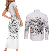 Rock Paper, Sgissors Throat Pungh I Win Couples Matching Short Sleeve Bodycon Dress and Long Sleeve Button Shirt - Wonder Print Shop