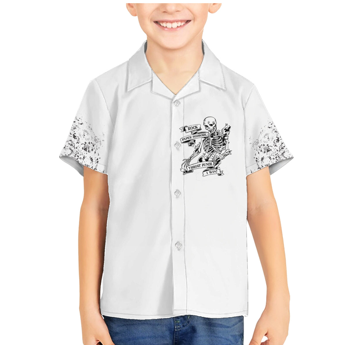 Rock Paper, Sgissors Throat Pungh I Win Family Matching Mermaid Dress and Hawaiian Shirt - Wonder Print Shop