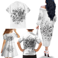 Rock Paper, Sgissors Throat Pungh I Win Family Matching Off Shoulder Long Sleeve Dress and Hawaiian Shirt - Wonder Print Shop
