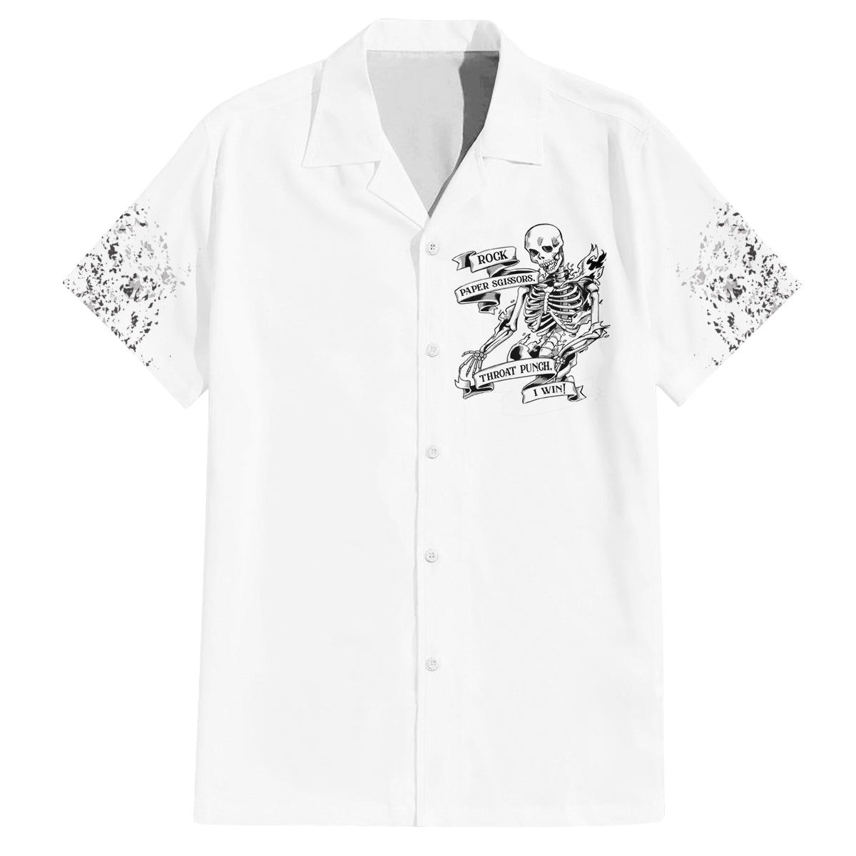 Rock Paper, Sgissors Throat Pungh I Win Family Matching Off Shoulder Long Sleeve Dress and Hawaiian Shirt - Wonder Print Shop