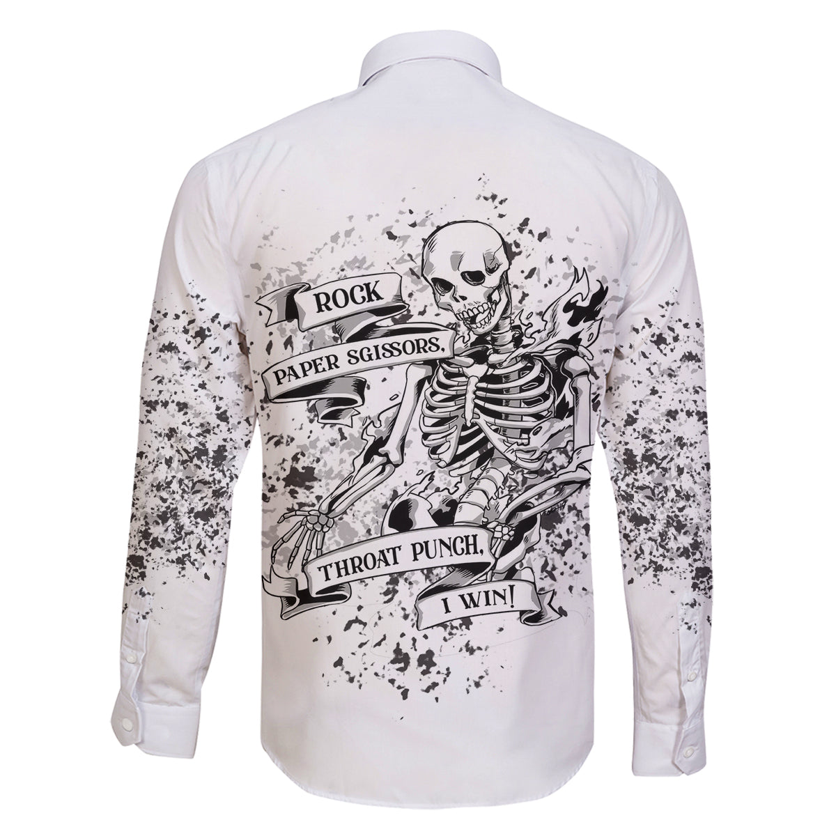 Rock Paper, Sgissors Throat Pungh I Win Family Matching Off Shoulder Short Dress and Hawaiian Shirt - Wonder Print Shop