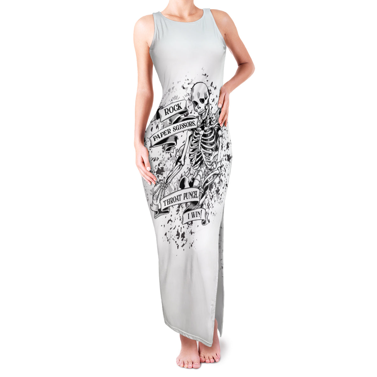 Rock Paper, Sgissors Throat Pungh I Win Family Matching Tank Maxi Dress and Hawaiian Shirt - Wonder Print Shop