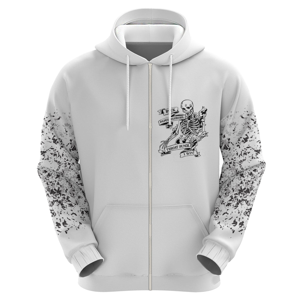 Rock Paper, Sgissors Throat Pungh I Win Hoodie - Wonder Print Shop