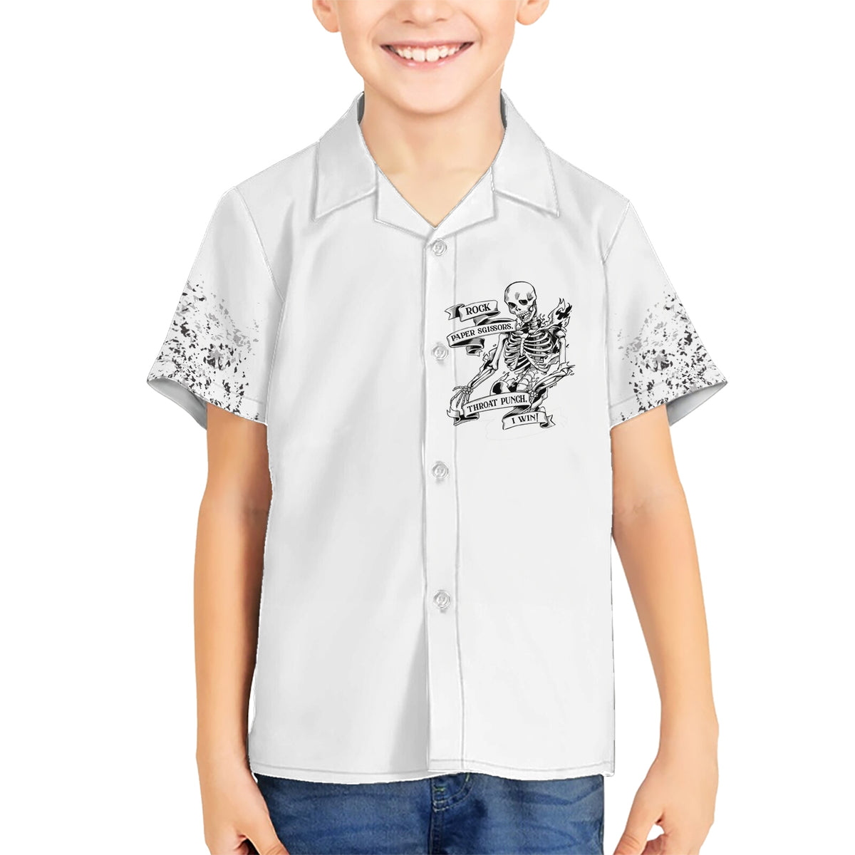 Rock Paper, Sgissors Throat Pungh I Win Kid Hawaiian Shirt - Wonder Print Shop