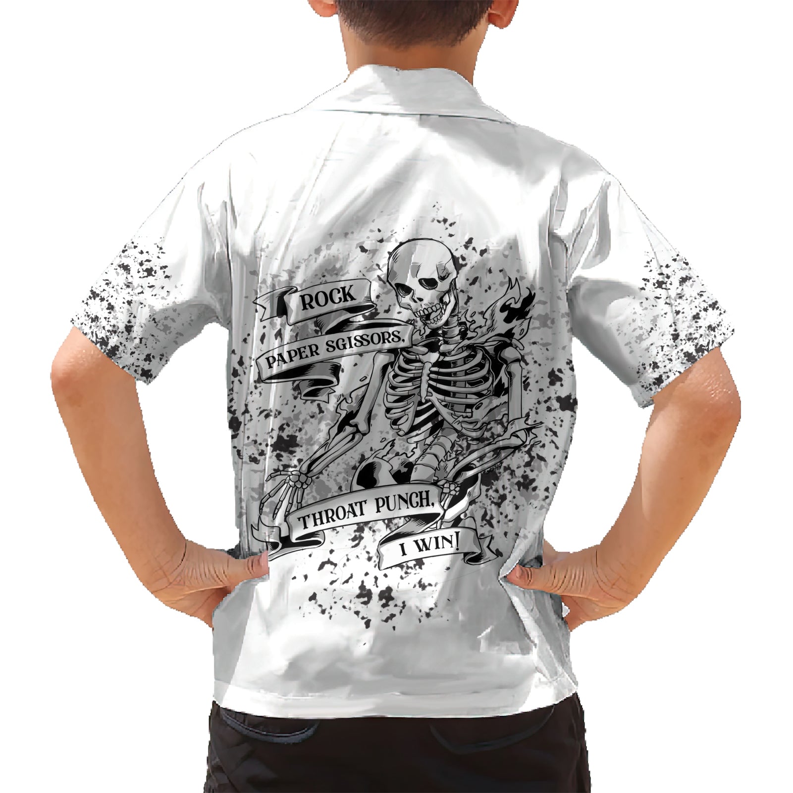 Rock Paper, Sgissors Throat Pungh I Win Kid Hawaiian Shirt - Wonder Print Shop