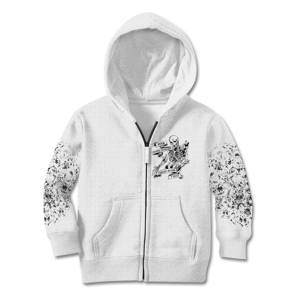 Rock Paper, Sgissors Throat Pungh I Win Kid Hoodie - Wonder Print Shop