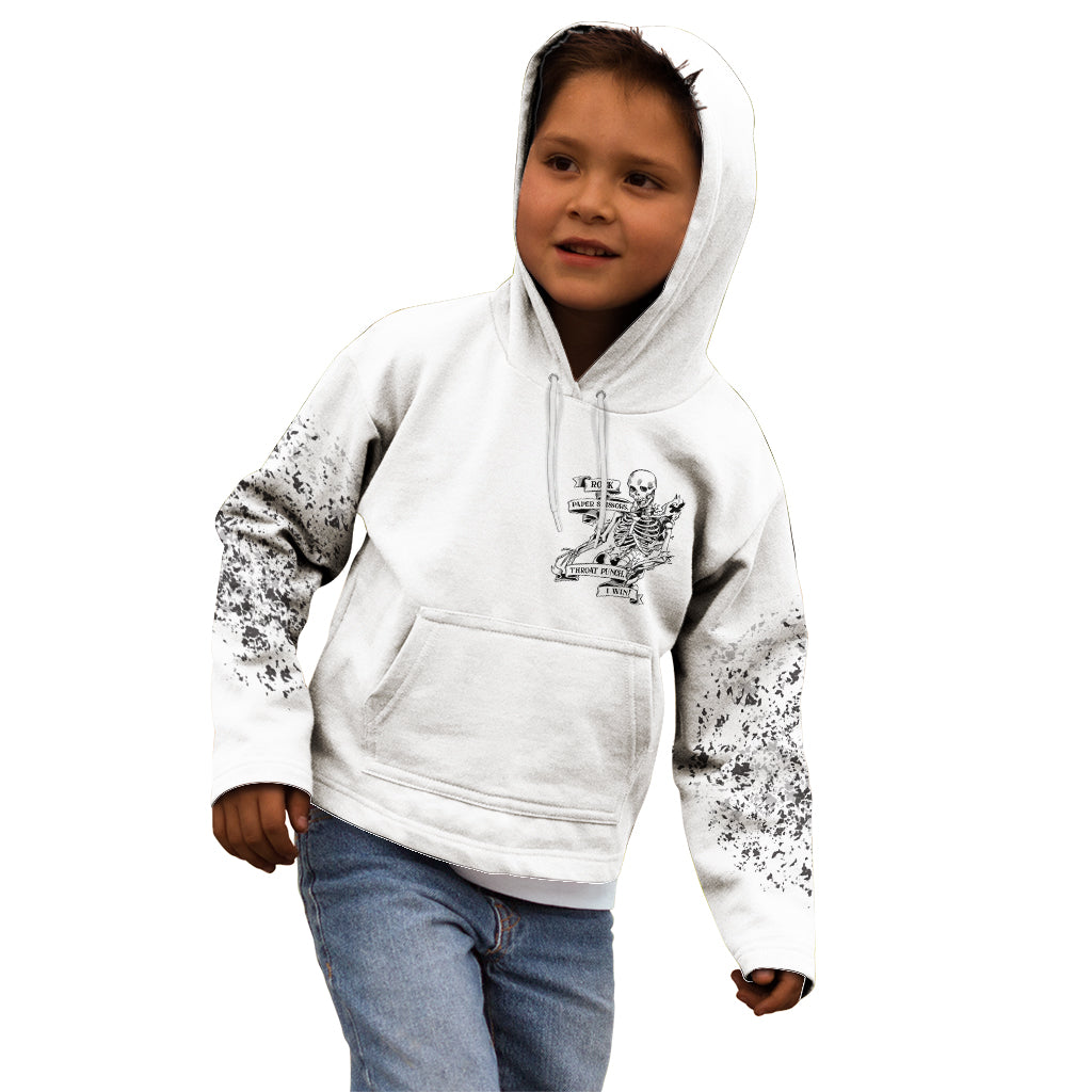 Rock Paper, Sgissors Throat Pungh I Win Kid Hoodie - Wonder Print Shop