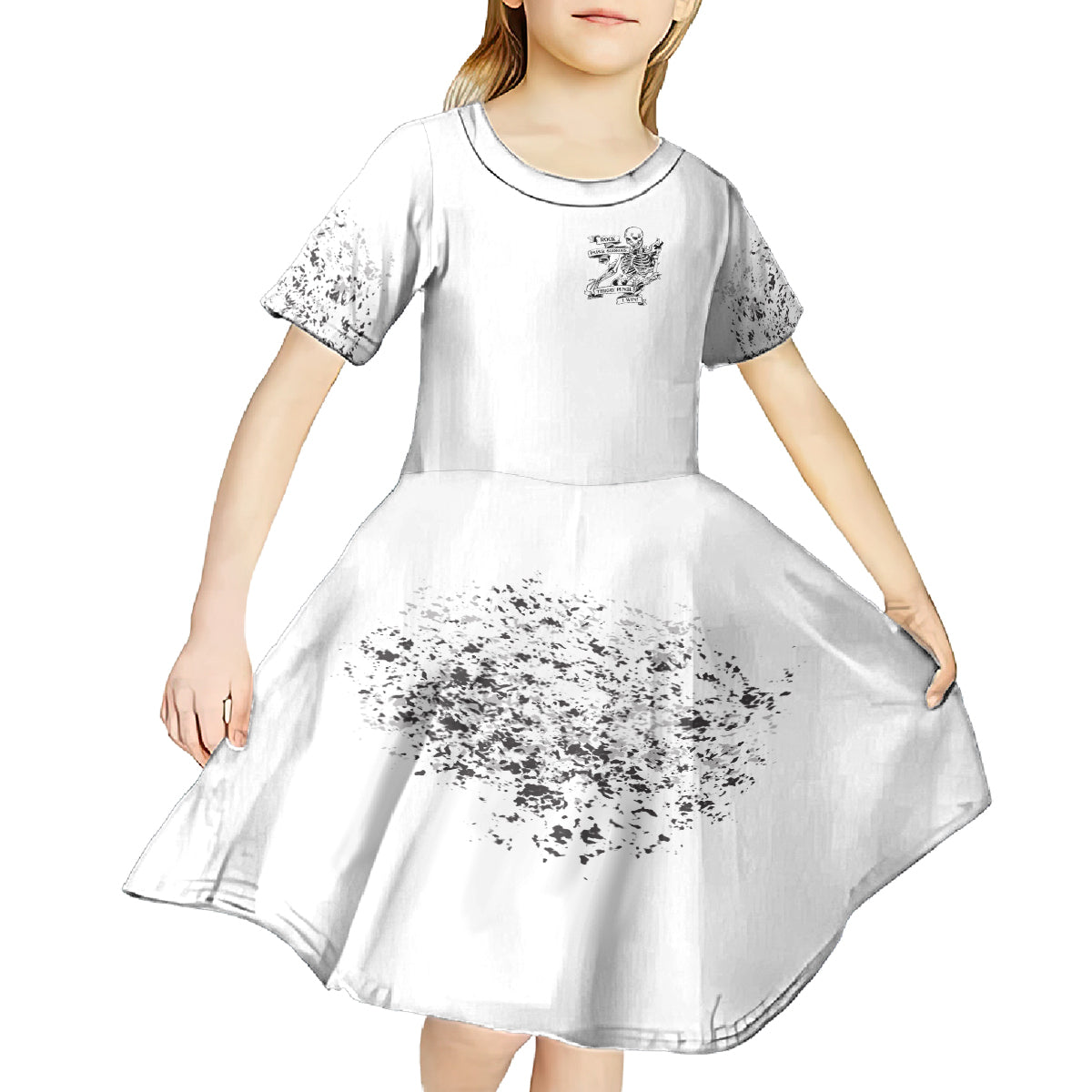 Rock Paper, Sgissors Throat Pungh I Win Kid Short Sleeve Dress - Wonder Print Shop