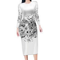 Rock Paper, Sgissors Throat Pungh I Win Long Sleeve Bodycon Dress - Wonder Print Shop