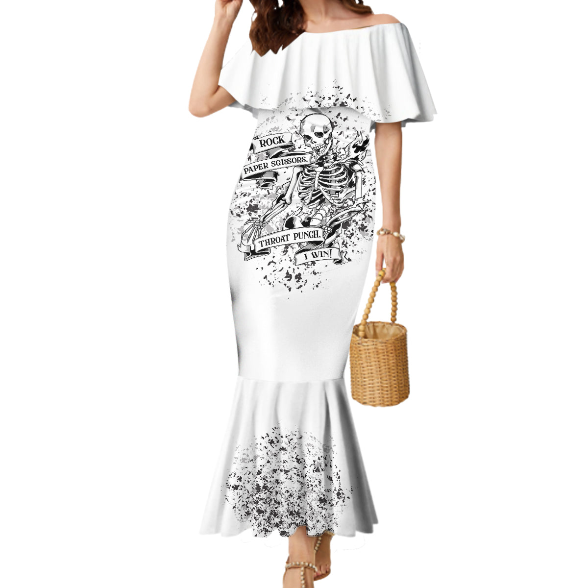 Rock Paper, Sgissors Throat Pungh I Win Mermaid Dress - Wonder Print Shop