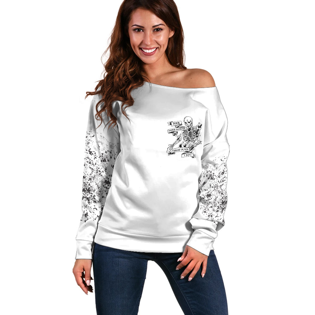 Rock Paper, Sgissors Throat Pungh I Win Off Shoulder Sweater - Wonder Print Shop