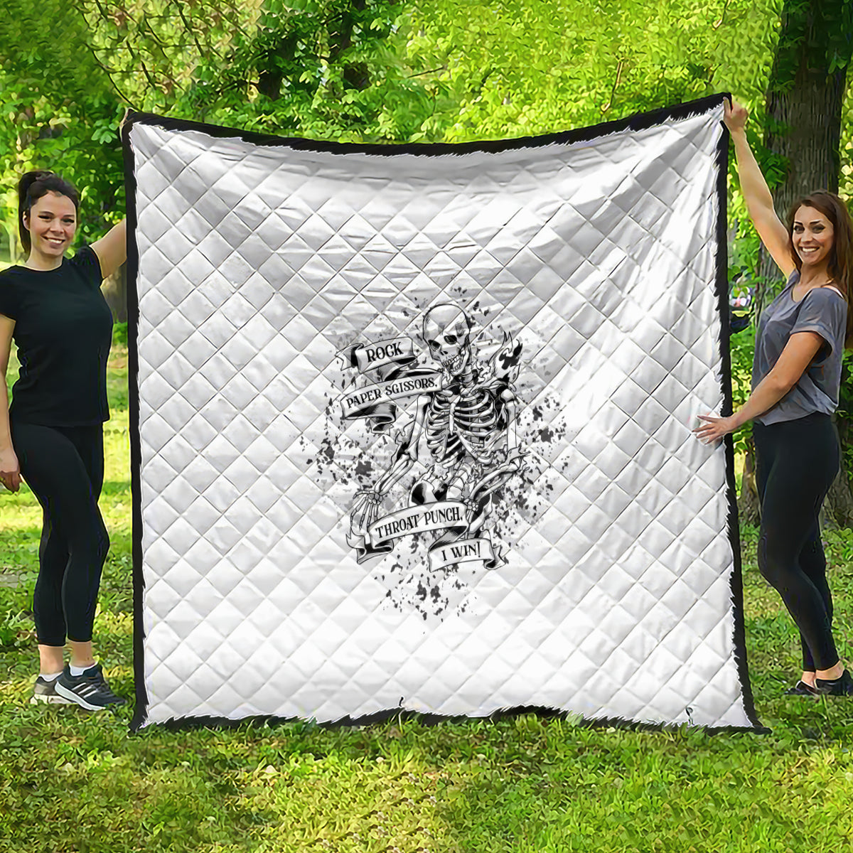 Rock Paper, Sgissors Throat Pungh I Win Quilt - Wonder Print Shop