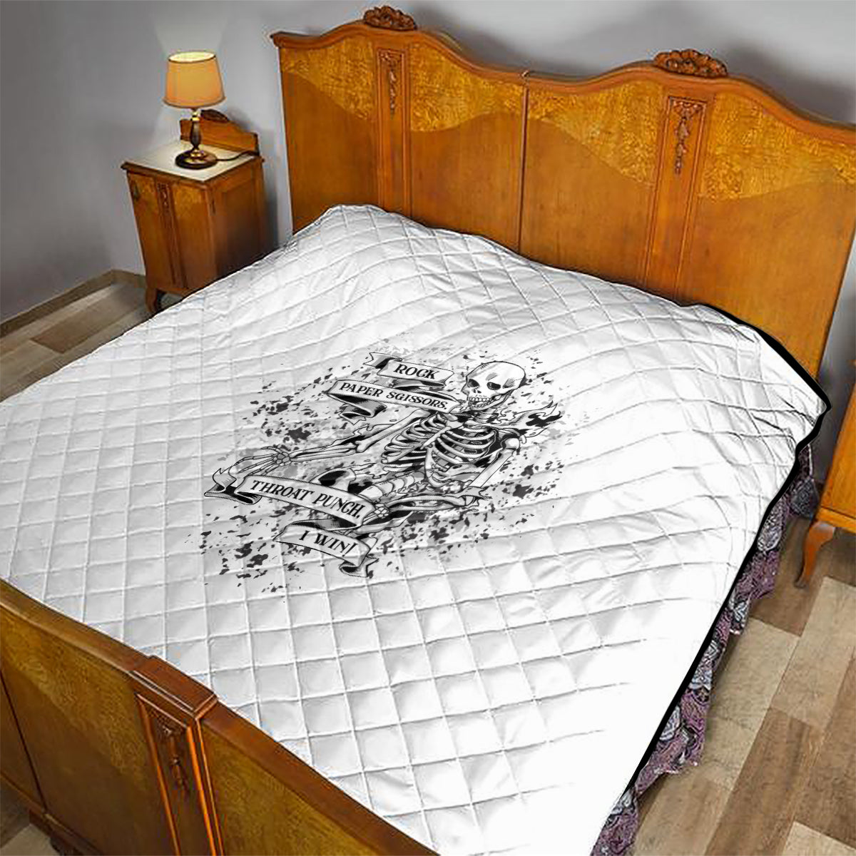 Rock Paper, Sgissors Throat Pungh I Win Quilt - Wonder Print Shop