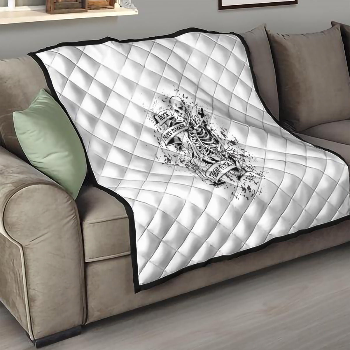 Rock Paper, Sgissors Throat Pungh I Win Quilt - Wonder Print Shop