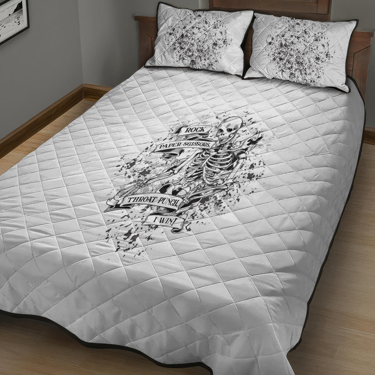 Rock Paper, Sgissors Throat Pungh I Win Quilt Bed Set - Wonder Print Shop