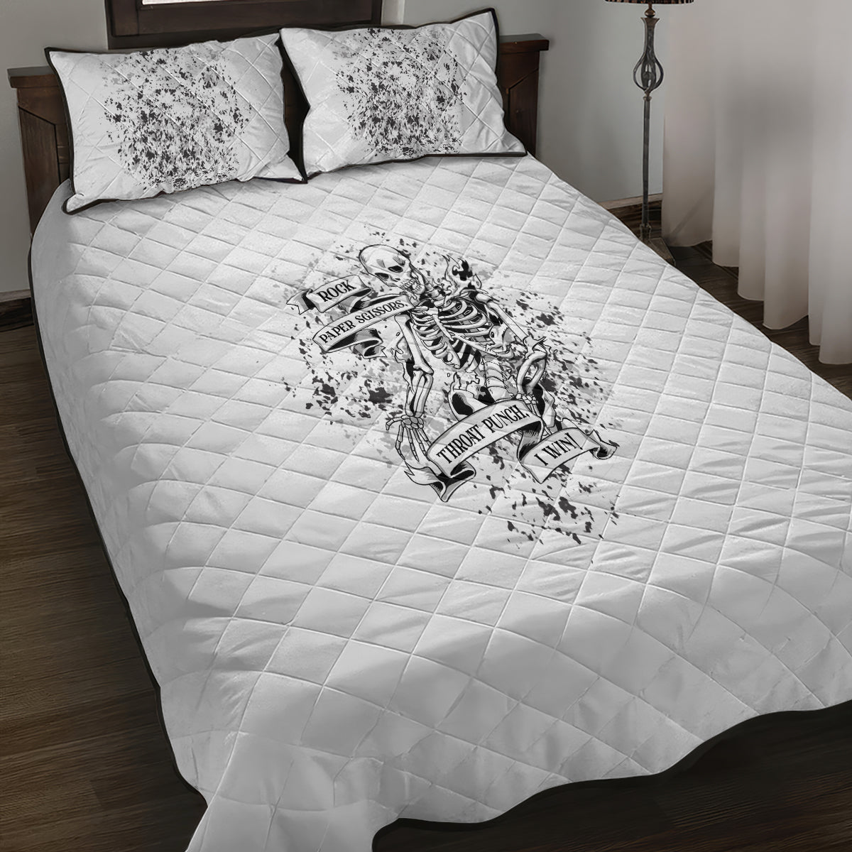 Rock Paper, Sgissors Throat Pungh I Win Quilt Bed Set - Wonder Print Shop