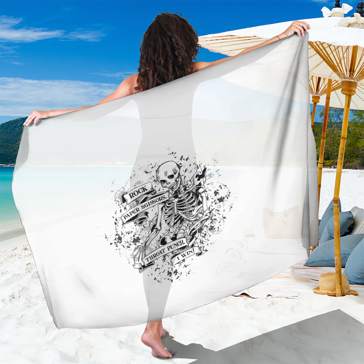 Rock Paper, Sgissors Throat Pungh I Win Sarong - Wonder Print Shop