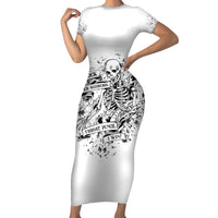 Rock Paper, Sgissors Throat Pungh I Win Short Sleeve Bodycon Dress - Wonder Print Shop
