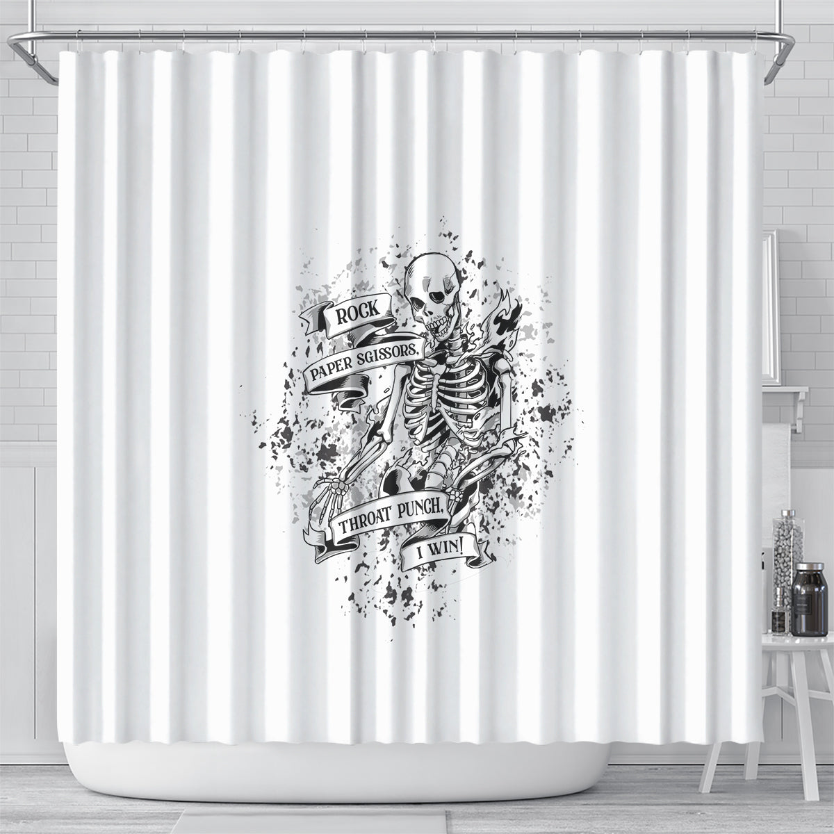 rock-paper-sgissors-throat-pungh-i-win-shower-curtain