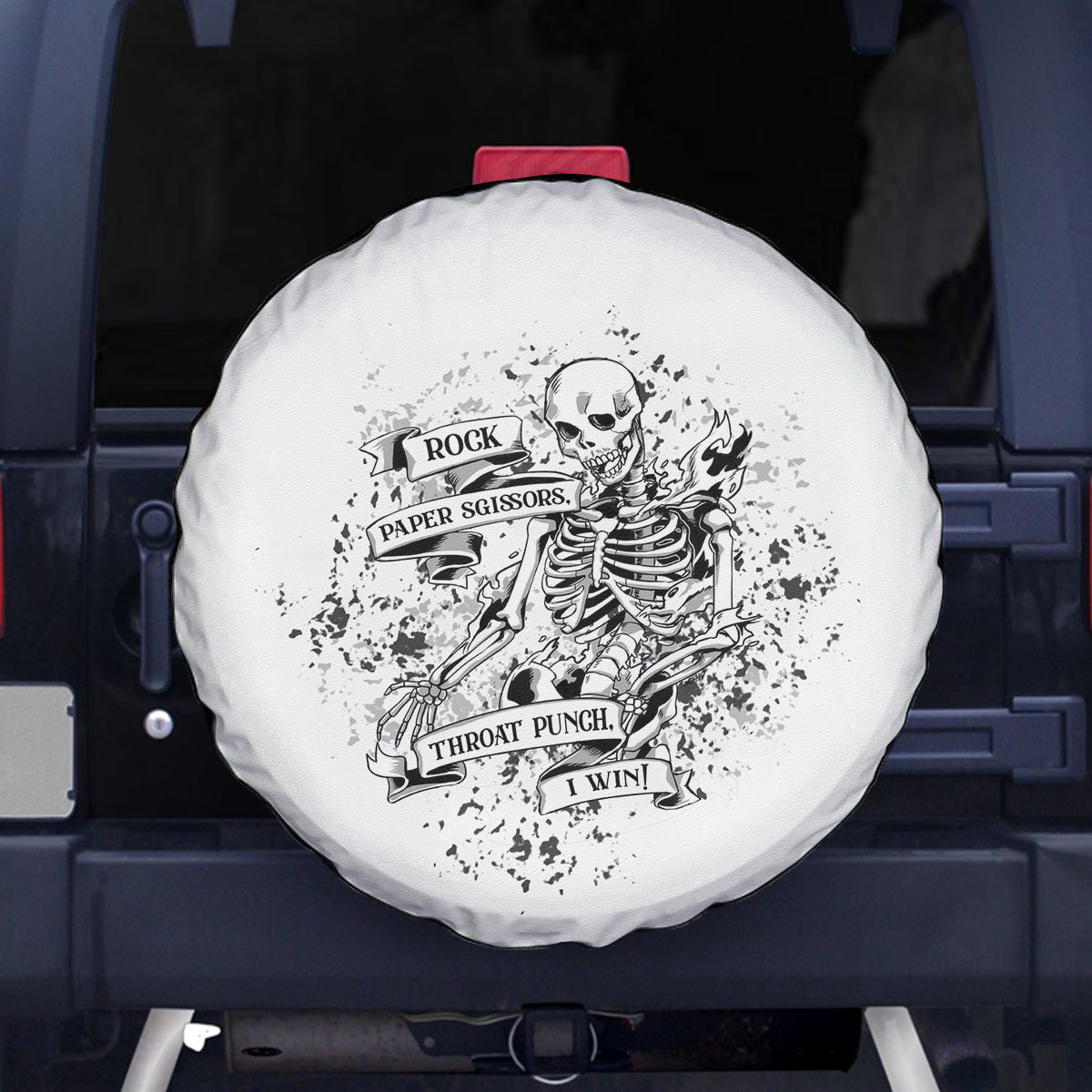 Rock Paper, Sgissors Throat Pungh I Win Spare Tire Cover - Wonder Print Shop