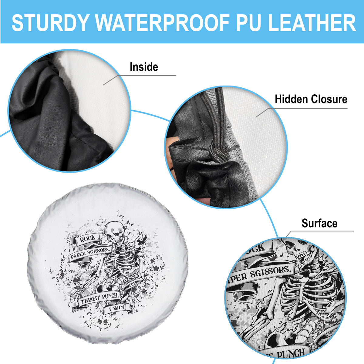 Rock Paper, Sgissors Throat Pungh I Win Spare Tire Cover - Wonder Print Shop