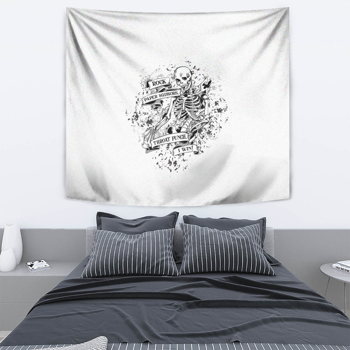 Rock Paper, Sgissors Throat Pungh I Win Tapestry - Wonder Print Shop