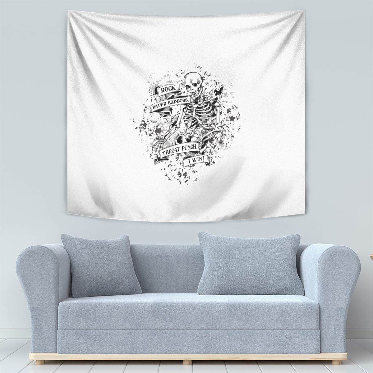 Rock Paper, Sgissors Throat Pungh I Win Tapestry - Wonder Print Shop