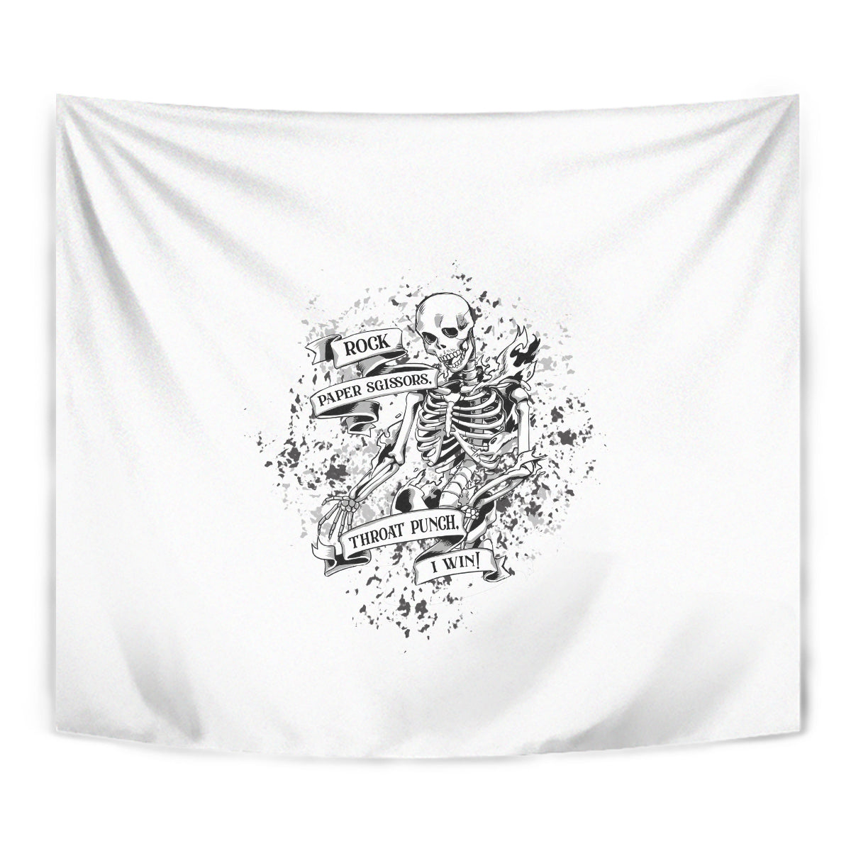 Rock Paper, Sgissors Throat Pungh I Win Tapestry - Wonder Print Shop